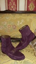 GUCCI DAMEN SCHUHE STIEFELETTEN VELOURSLEDER /LEDER FARBE:BORDEAUX GR : 39/ 39,5
