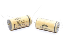 Pair of Vintage EROID Paper Capacitor, 0.1 MFD / 630 V- for Tube HiFi Amps, NOS