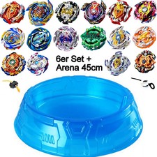 6er Burst SET + Arena Blau 45cm KREISEL FÜR BEYBLADE Burst Evolution Arena