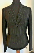 Damen Blazer, klassisch mit Nadelstreifen, Farbe schwarz, Größe 34