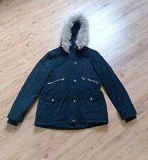 ZARA TRF OUTERWEAR Kapuzen-Jacke Parka Gr.S schwarz Taschen RV+Druckknöpfe 