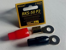 2 Ringkabelschuhe vergoldet M8