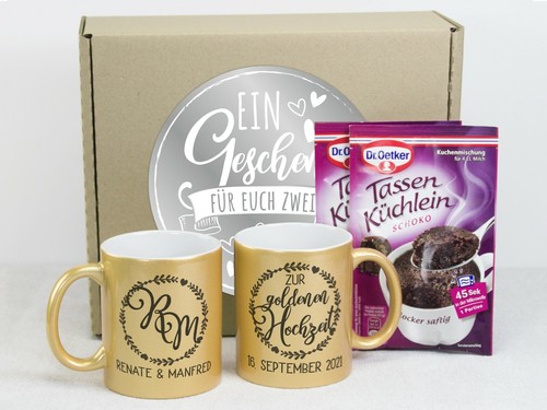 Geschenkbox goldene hochzeit - geschenkbox,