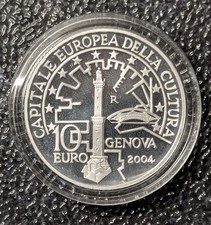 Italien 10 Euro Silbermünze PP 2004 (Kulturhauptstadt Genua)