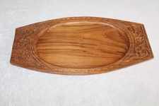 Antikes Tablett Holz mit geschnitzten Blumen 1900 Jugendstil Holztablett massiv