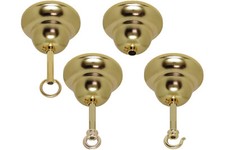 Lampenbaldachin flämisch Messing 90x58 Leuchtenaufhängung poliert mit Eisenrohr