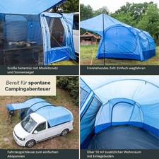 Skandika Aarhus Travel Bus Vans Vorzelt Camping T6 VW blau