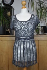 Vintage M&S graues Häkeltop