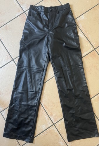 Hose lederoptik damen schwarz - lederoptik,