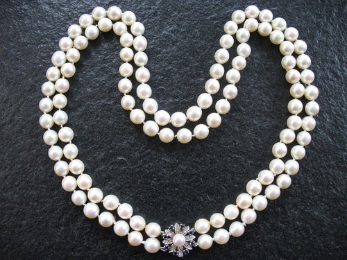 Perlenkette gold 585 - 585, diamant