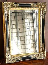 Napoleon III Stil Barock Holzrahmen  Wandspiegel Farbe Schwarz-Gold 40 cm Hoch