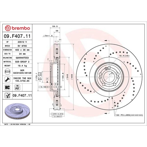 Bremsscheibe brembo - bremsscheibe,