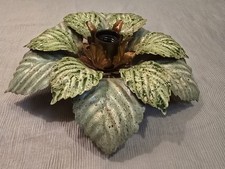 Italienische Deckenlampe – Vintage Blumen-/Blätter-Lüster – handbemalt Øca. 30cm