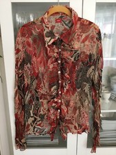 Chiffon Bluse Crash  Optik   - durchsichtig- bunt von Outfit Größe 42 