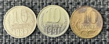 UdSSR 10 Kopeken 1985, 1991, 2000 Konvolut Originalbilder