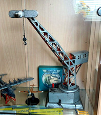 1950 NBN Hafenkran Kran Gely Crane Uhrwerk Blechspielzeug Nürnberg Germany