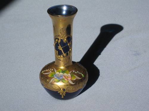 Bohemia glasvase blau mit - bohemia,,