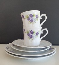 2 x Gedeck Eschenbach Bavaria Veilchen Kaffeetasse Teller  - fast neuwertig Nr.3