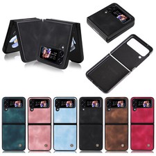 Handyhülle Für Samsung Galaxy Z Flip 4 3 Leder Tasche Schutz Case Cover Bumper