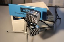 GRUNDIG GDSM 331 Dynamisches Stereo Mikrofon Microphone + Ständer OVP vintage