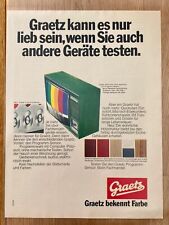 Graetz bekennt Farbe Fernseher Farbfernseher TV 1971 Vintage Ad Werbung Reklame