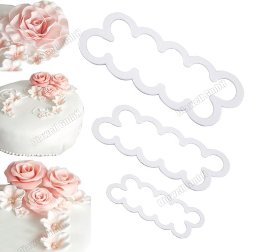 3er rose cutter fondant blumen - rose,