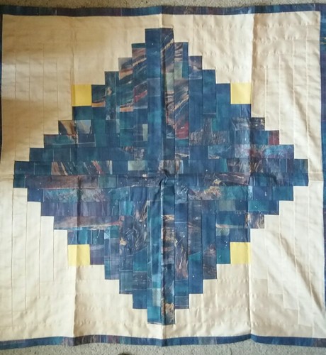 Tischdecke blau beige - , tischdecke,