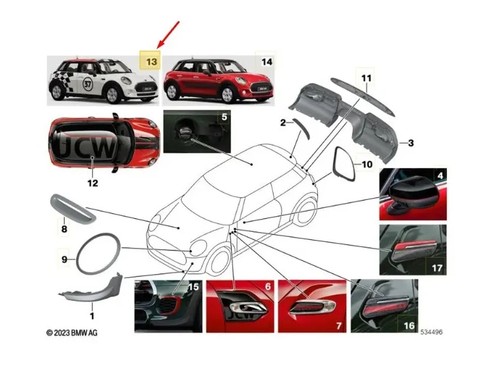 Mini cabrio f57 seitenstreifen - cabrio,