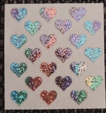 ❤️❤️SANDYLION Originalabschnitt bunte Glitzerherzen 90er Jahre❤️❤️