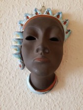 Wand masken Keramik,bemalt