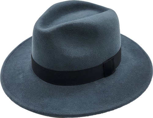 Grauer wollfilz cowboy fedora - cowboy,