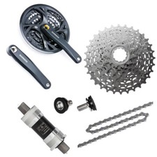 Shimano Trekking Fahrrad Verschleißset Kurbel Kette Kassette Innenlager 3x9 