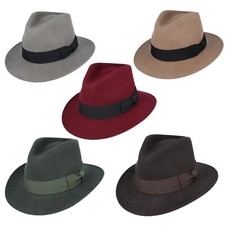 Fedora Hut 100 % Wollfilz knautschbar Fedora Hut UK Indiana Jones Stil
