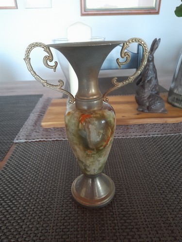 Vase messingfarbig mit - vase, onyx