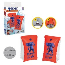 BEMA Schwimmflügel Größe 1 für 6-12 Jahre 30-60kg orange/blau 15x20,5cm 2 Stück