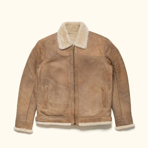 Herren lammfell bomberjacke - lammfell,