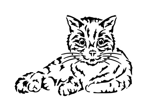 Schablone katze liegend1 - schablone, "