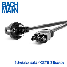 BACHMANN Gerätezuleitung Wieland GST18i3 Schutzkontakt Gerätekupplung Schwarz