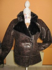 "Zabaione "Damen  Piloten-Winterjacke Kunstleder  Kunstfell gefüttert-Gr.L- Neu