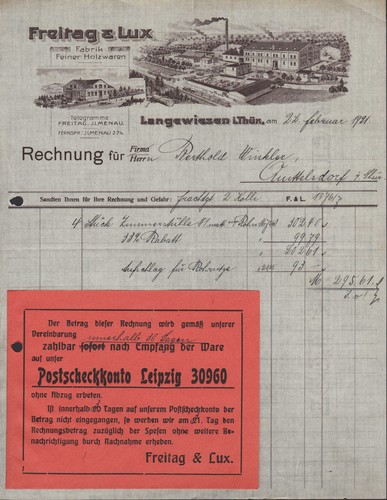 Langewiesen thür rechnung - langewiesen/thÜr.,,