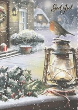 Postkarte VOGEL AUF LATERNE