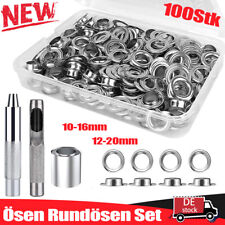 100 TLG Ösen Rundösen 12-20mm Set mit Ösenzange Für Planenösen Gartenplane LKW /