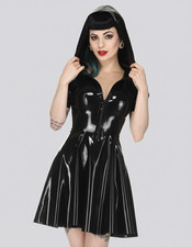 Libidex Latex Scarlet Swing Dress Schwarz Hood Kapuze Swing Kleid Small S Fetish