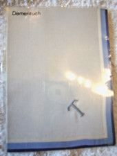 Taschentuch, Damen, Stoff, personalisiert, mit dem Buchstaben T, weiß- blau