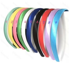 15 mm Haarschmuck Haarreifen mit Satinband Kunststoffreifen viele Farben