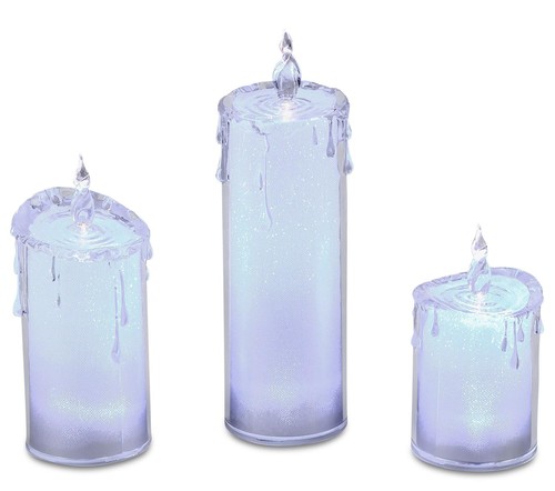 3er set led kerzen acryl - set,