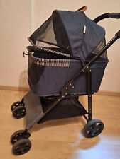 1 Hundebuggy schwarz mit abnehmbarer Tragetasche und 1 Hundetransportbox 