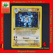 Machomei - 1. Edition Pokemon Karte TCG WOTC 8/102 Rare Holo Base Basis-Set /P96