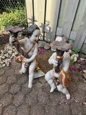 2 sehr große antike  Engel / Putten Holzengel geschnitzt ca. 57 cm 