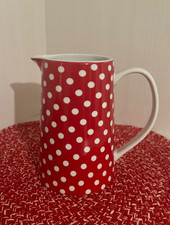 Krug Porzellan Spot rot , Weihnachten FALBY H: 16 cm Porzellankrug ,  Polka Dots